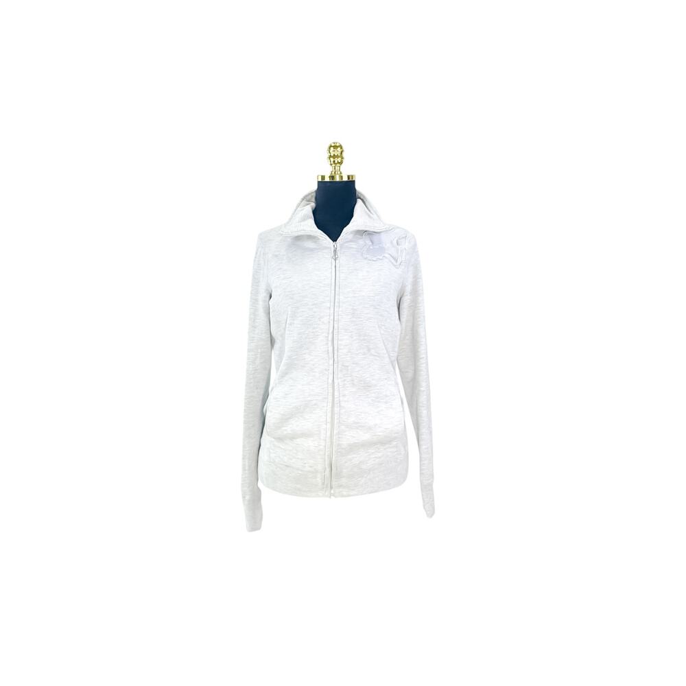 Fox Riders Grey Moto Zip-Up Sweater - Women's Size L